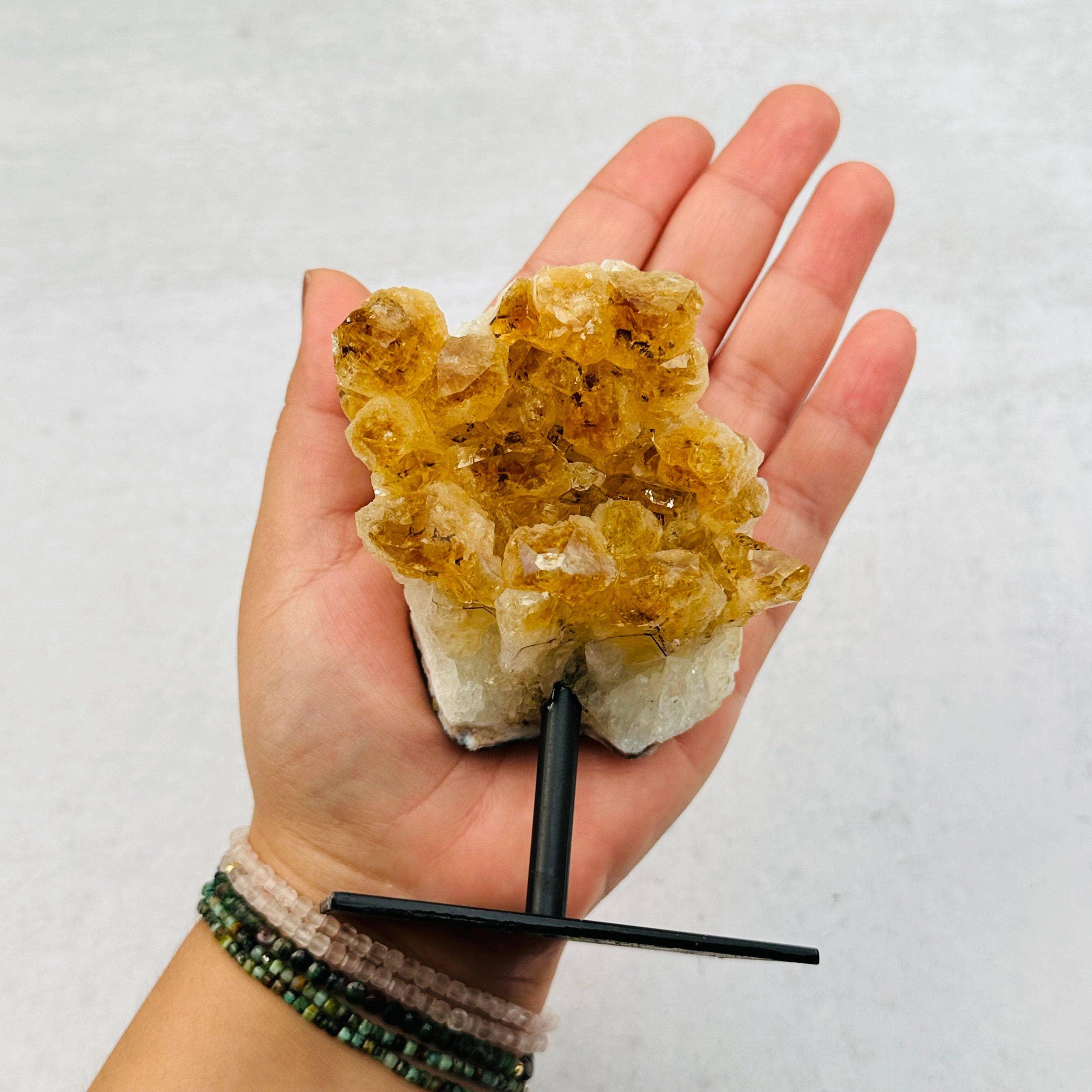 Citrine Cluster on Metal Stand