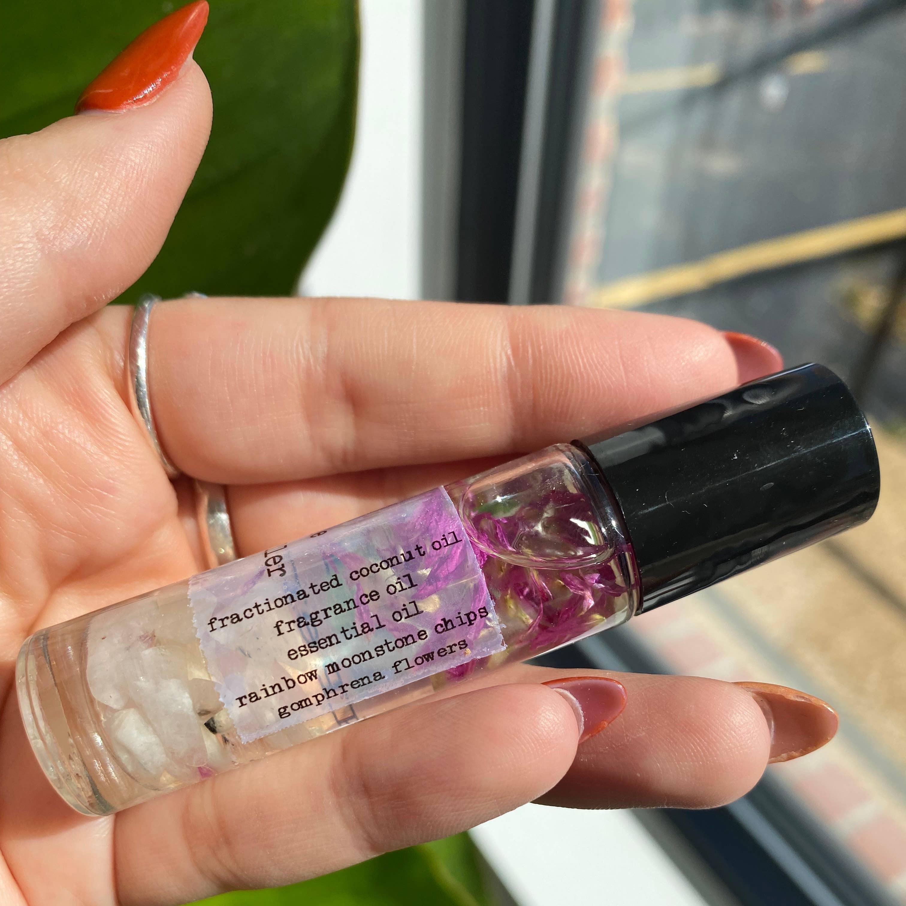 Rainbow Moonstone Crystal Infused Perfume Roller