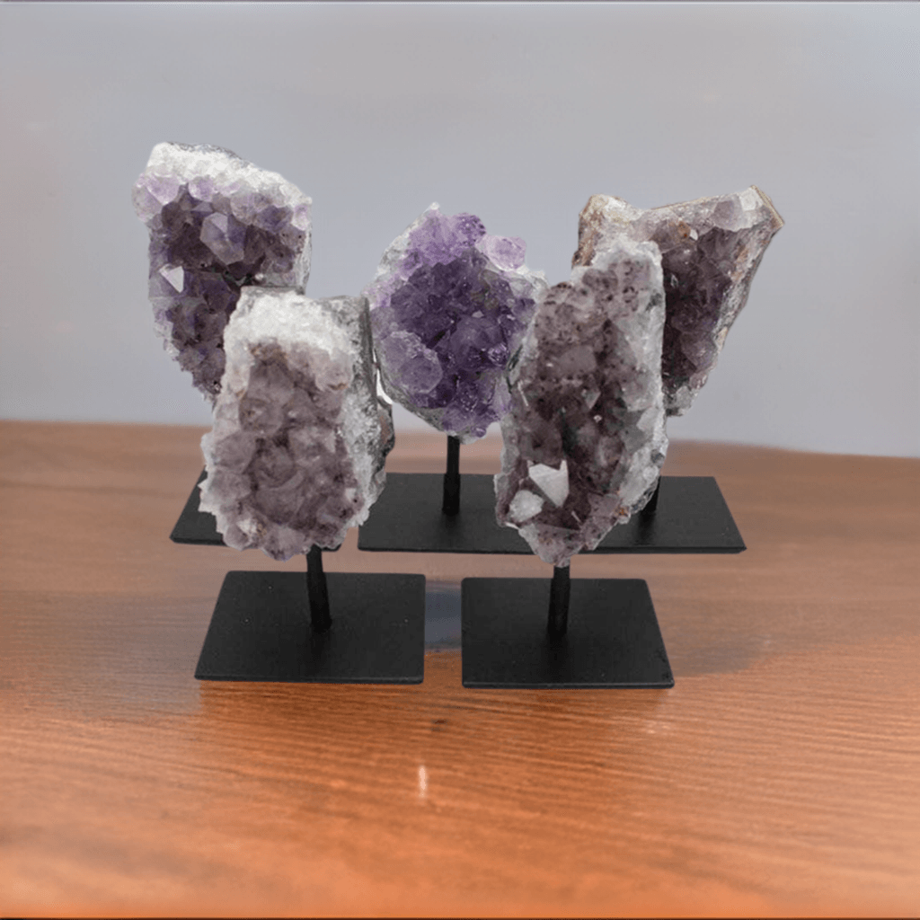Amethyst Cluster on Metal Stand - Classic Variable