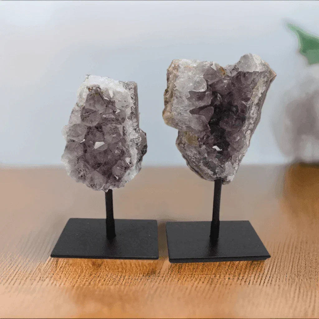 Amethyst Cluster on Metal Stand - Classic Variable