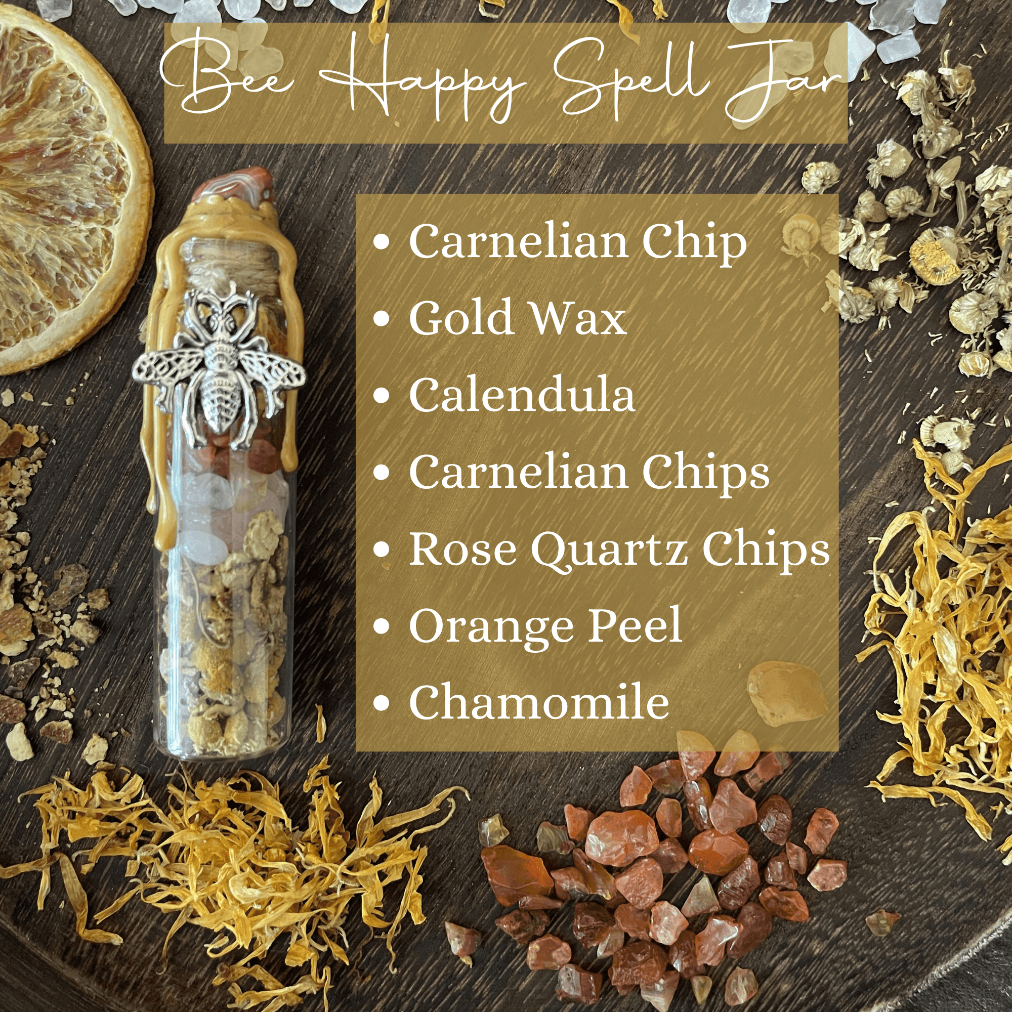 Bee Happy Spell Jar, Intention Jar, Witch's Spell Bottle - Classic Variable