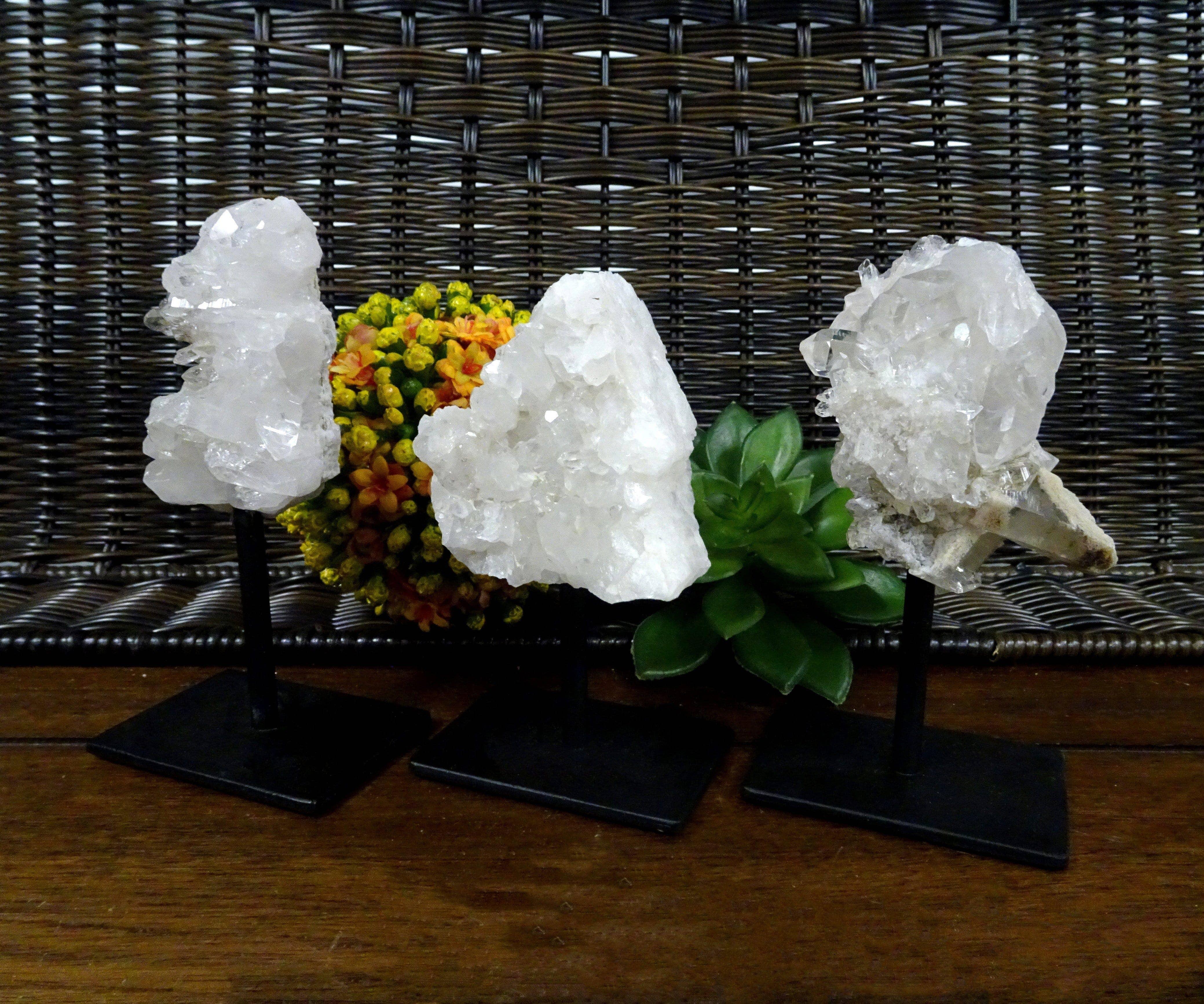 Crystal Quartz Cluster on Metal Stand (HW1-07) - Classic Variable