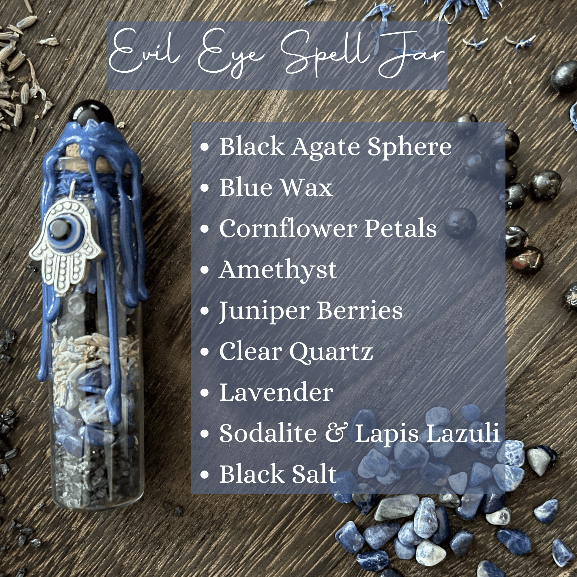 Evil Eye Protection Spell Jar, Nazar Spell Bottle - Classic Variable