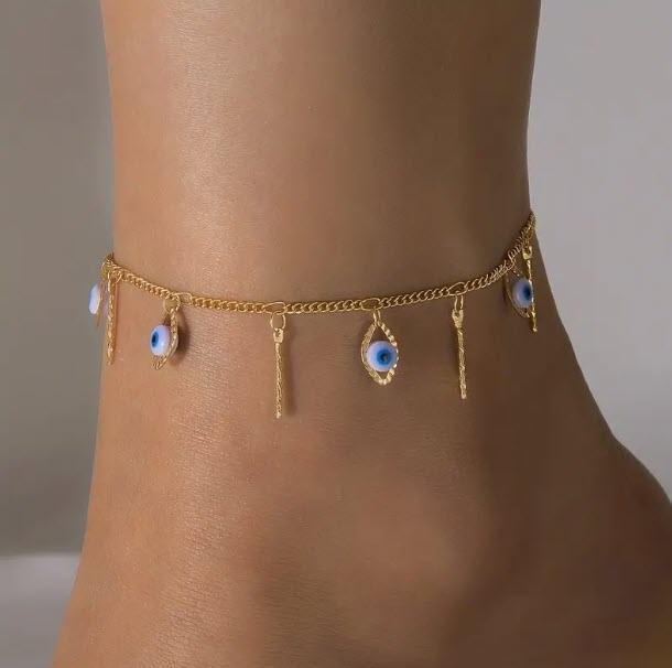 Evil Eye Tassel Anklet - Classic Variable