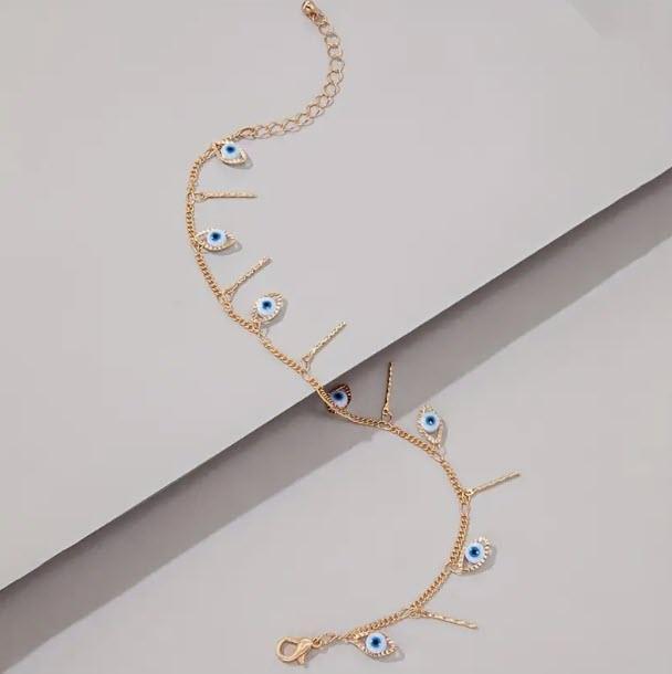 Evil Eye Tassel Anklet - Classic Variable