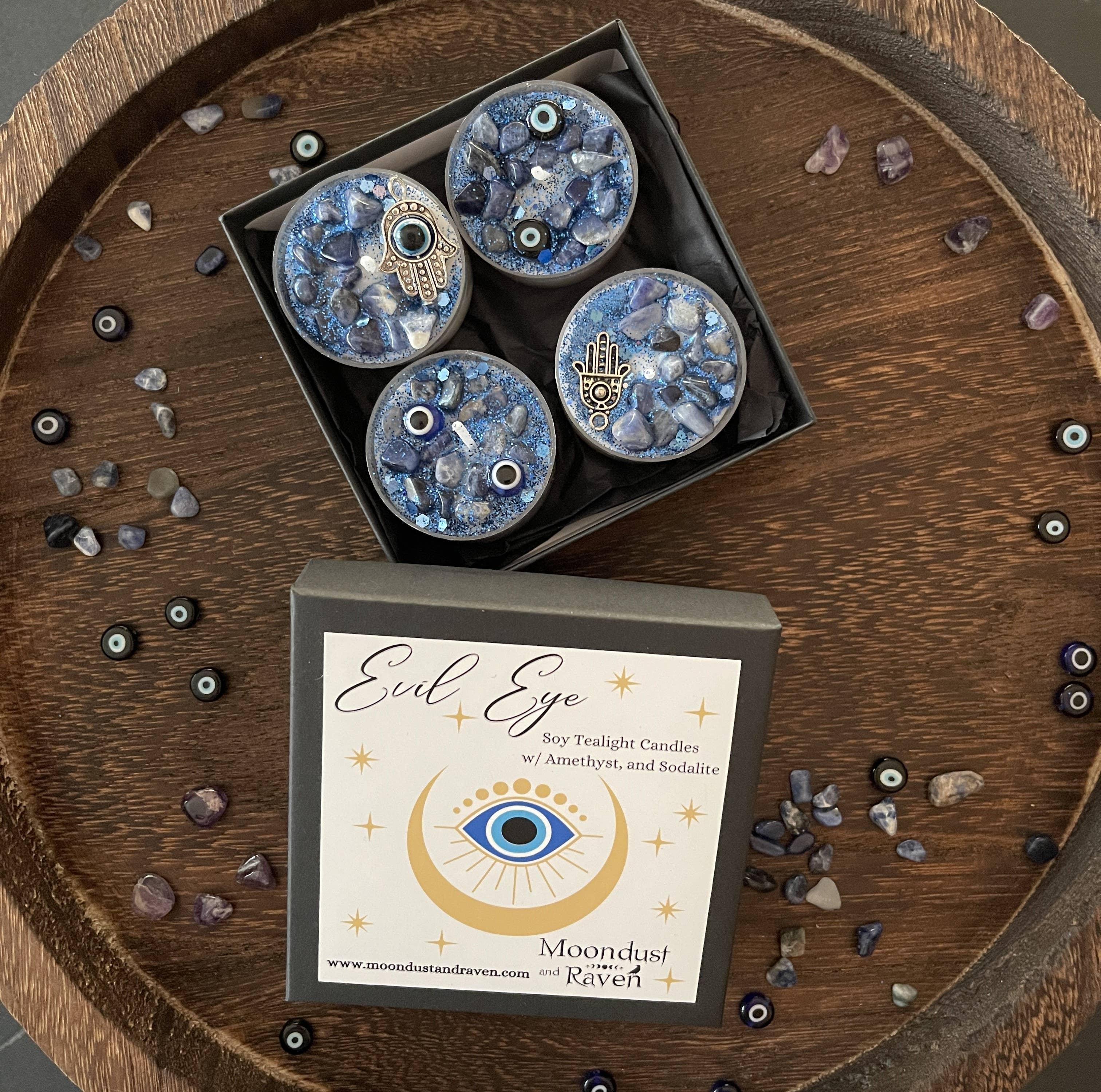 Evil Eye Tealight Crystal Candles, Ritual Candles - Classic Variable