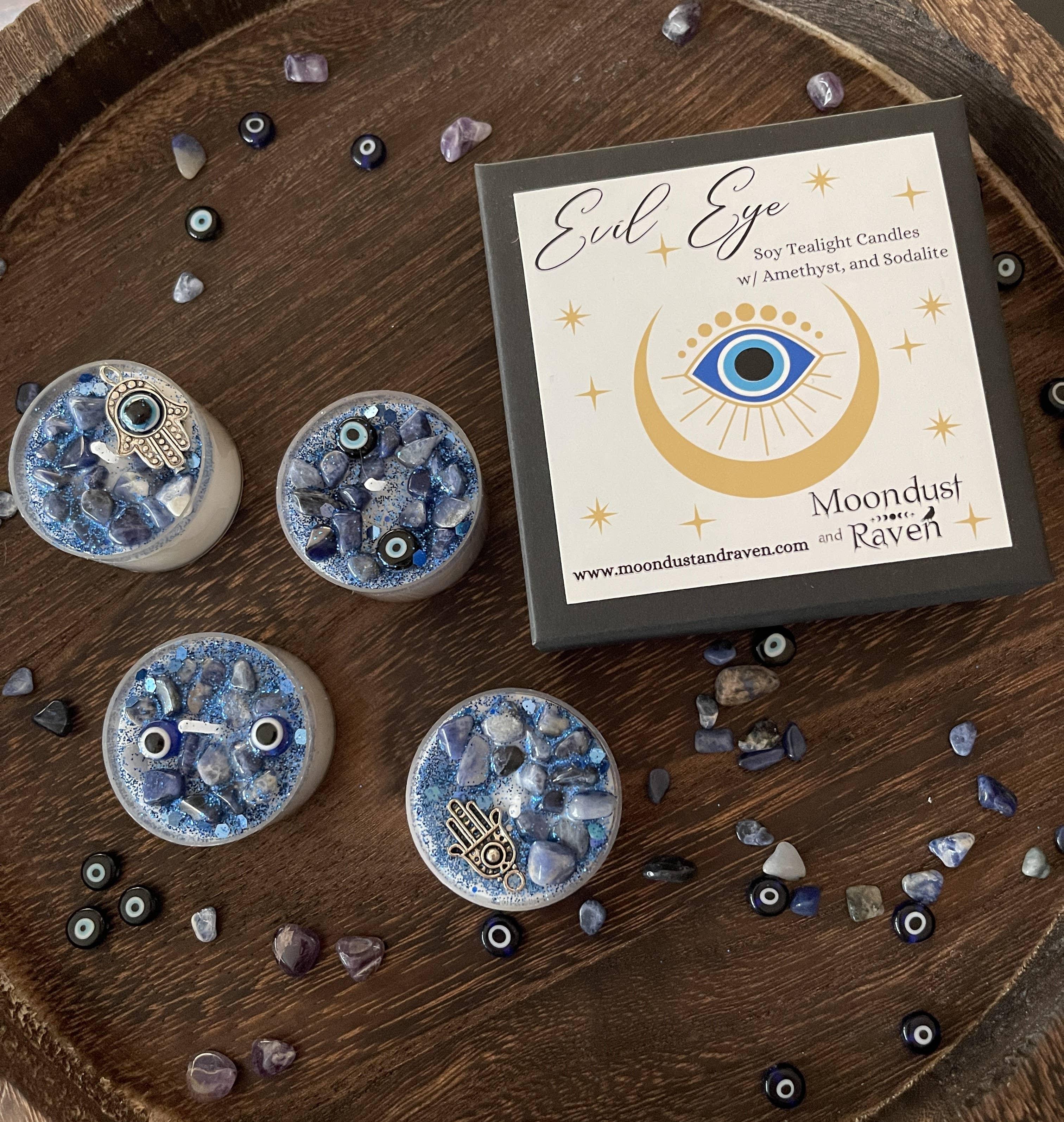 Evil Eye Tealight Crystal Candles, Ritual Candles - Classic Variable
