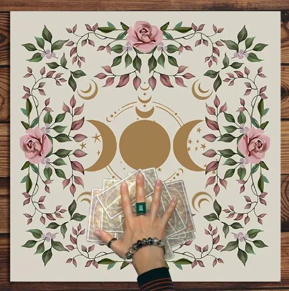 Floral Triple Moon Altar Cloth - Classic Variable