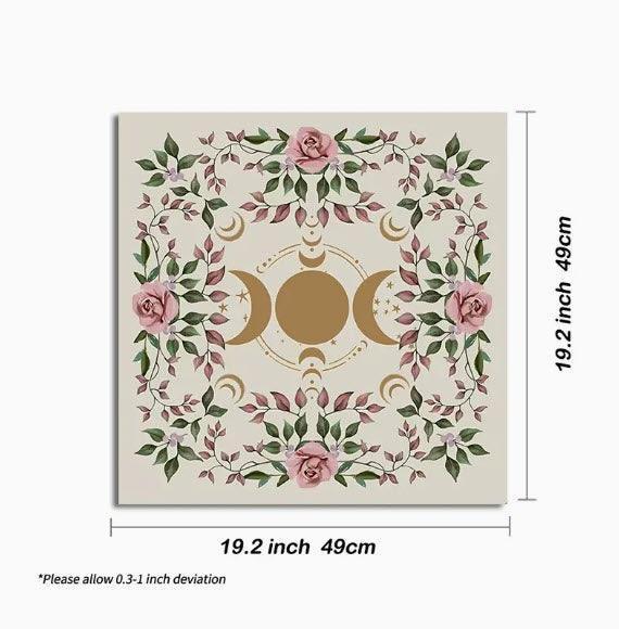 Floral Triple Moon Altar Cloth - Classic Variable