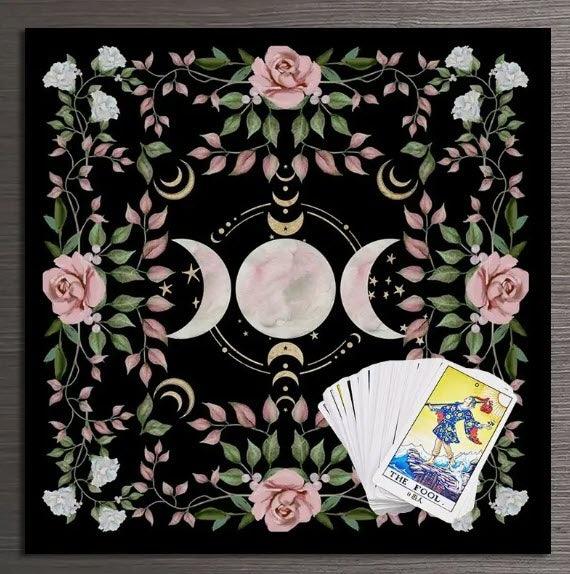 Floral Triple Moon Altar Cloth - Classic Variable