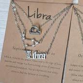 Silver Triple Layered Zodiac Necklace