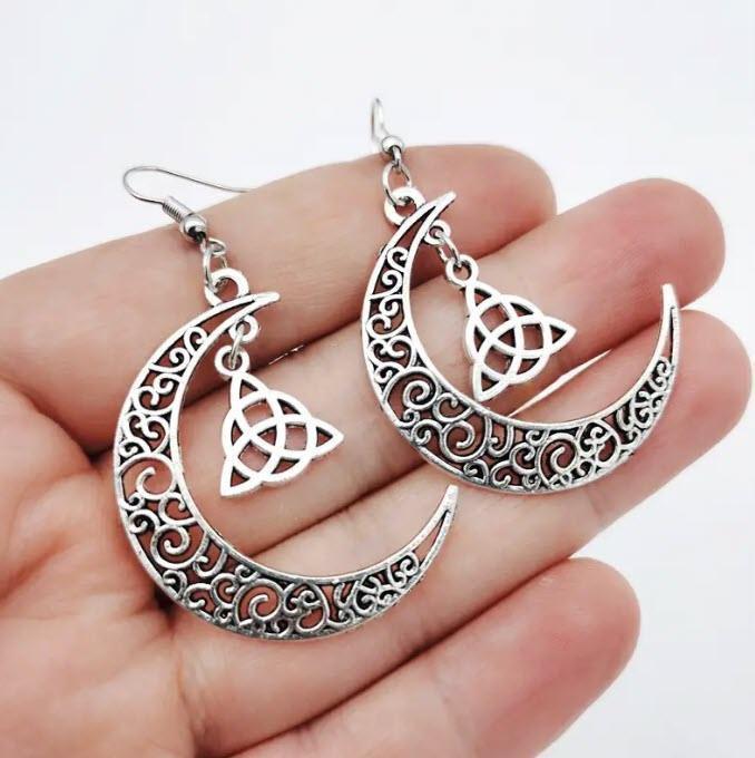 Moon & Triquetra Earrings - Classic Variable