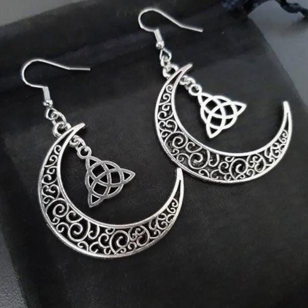 Moon & Triquetra Earrings - Classic Variable