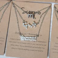 Silver Triple Layered Zodiac Necklace