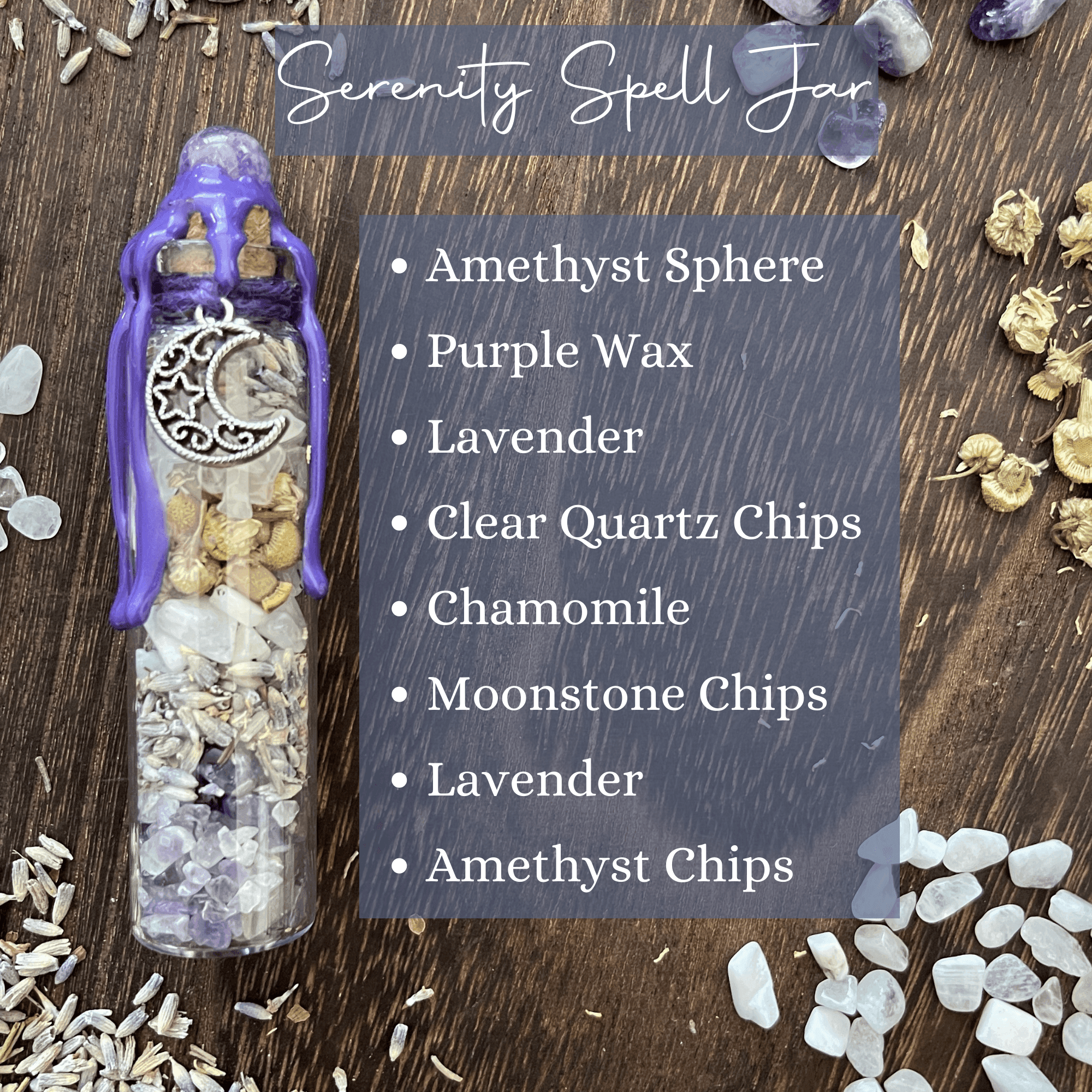 Serenity Moon Spell Jar, Intention Jar, Witch's Spell Bottle - Classic Variable