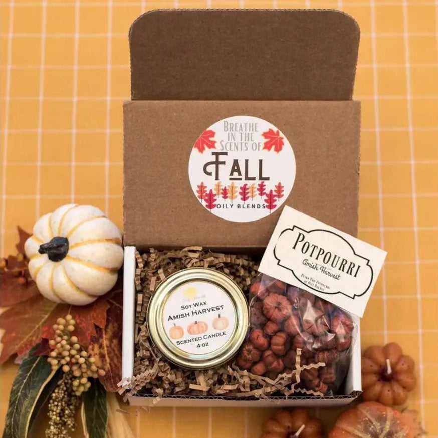 Unlabeled Fall Gift Boxes with Candle and Potpourri - Classic Variable