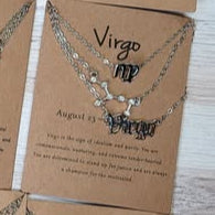 Silver Triple Layered Zodiac Necklace