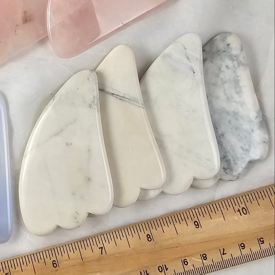 Gua Sha en jade blanc
