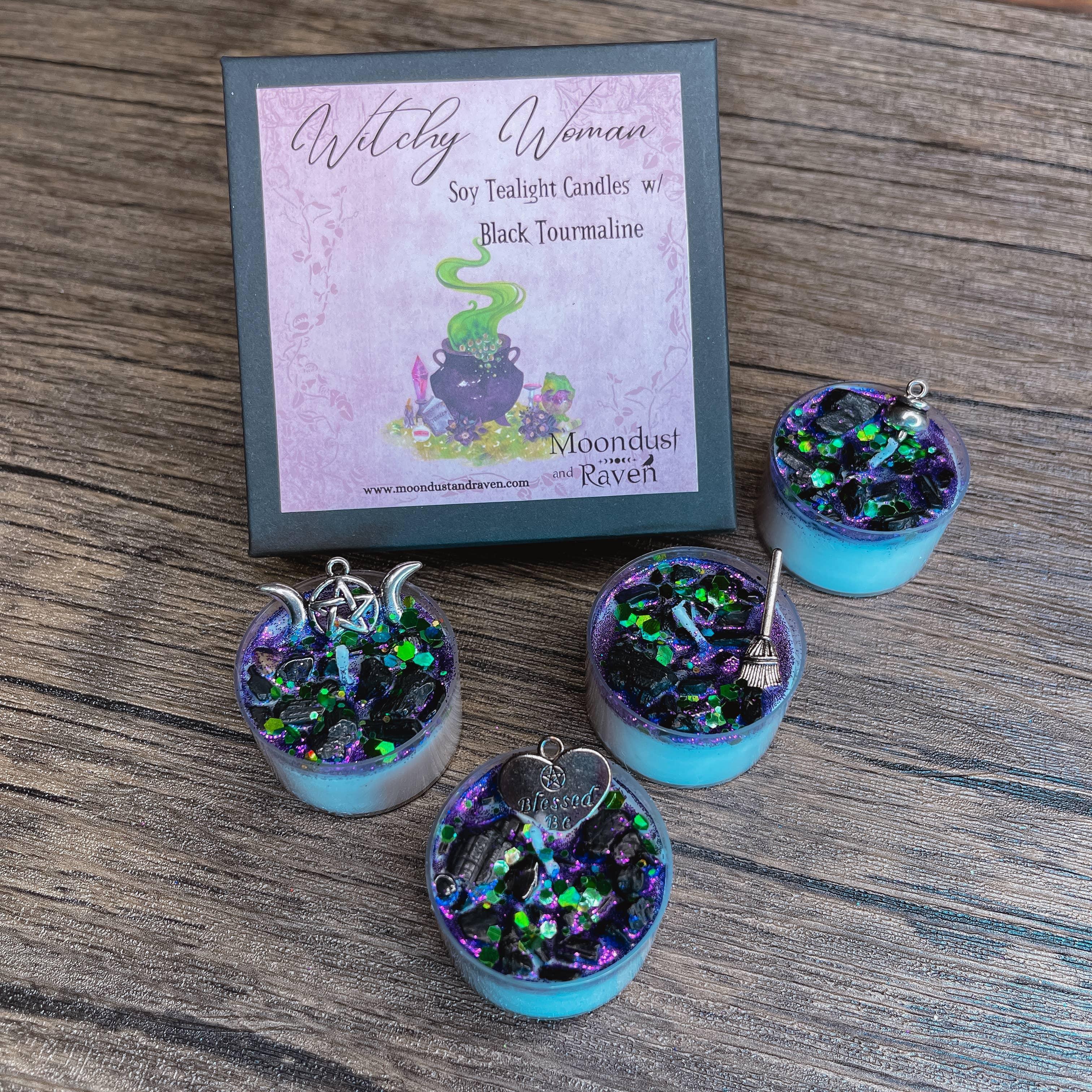 Witchy Woman Tealight Crystal Candles, Ritual Candles - Classic Variable