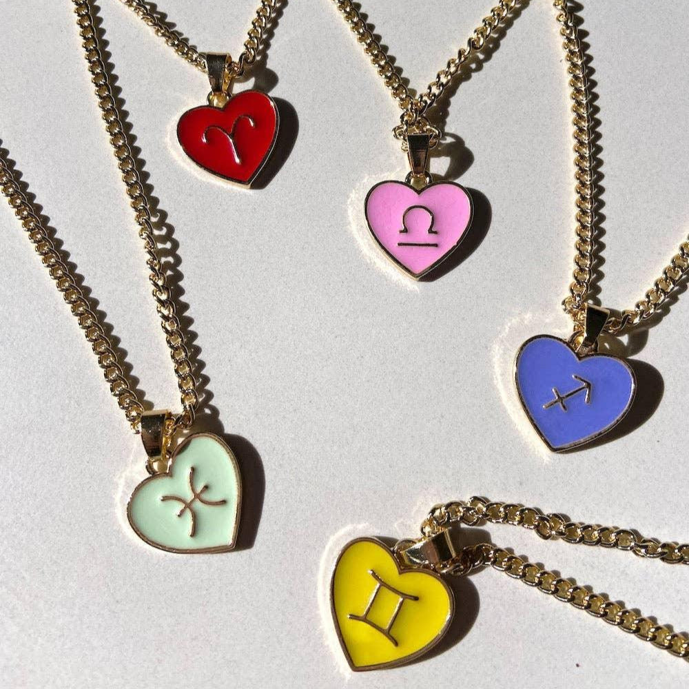 Zodiac Astrology Heart Pendant Necklace | Jewelry - Classic Variable