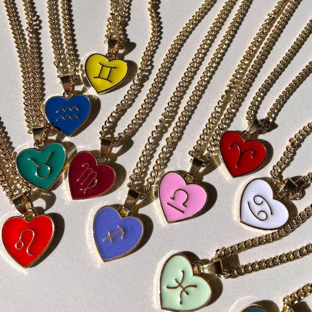 Zodiac Astrology Heart Pendant Necklace | Jewelry - Classic Variable