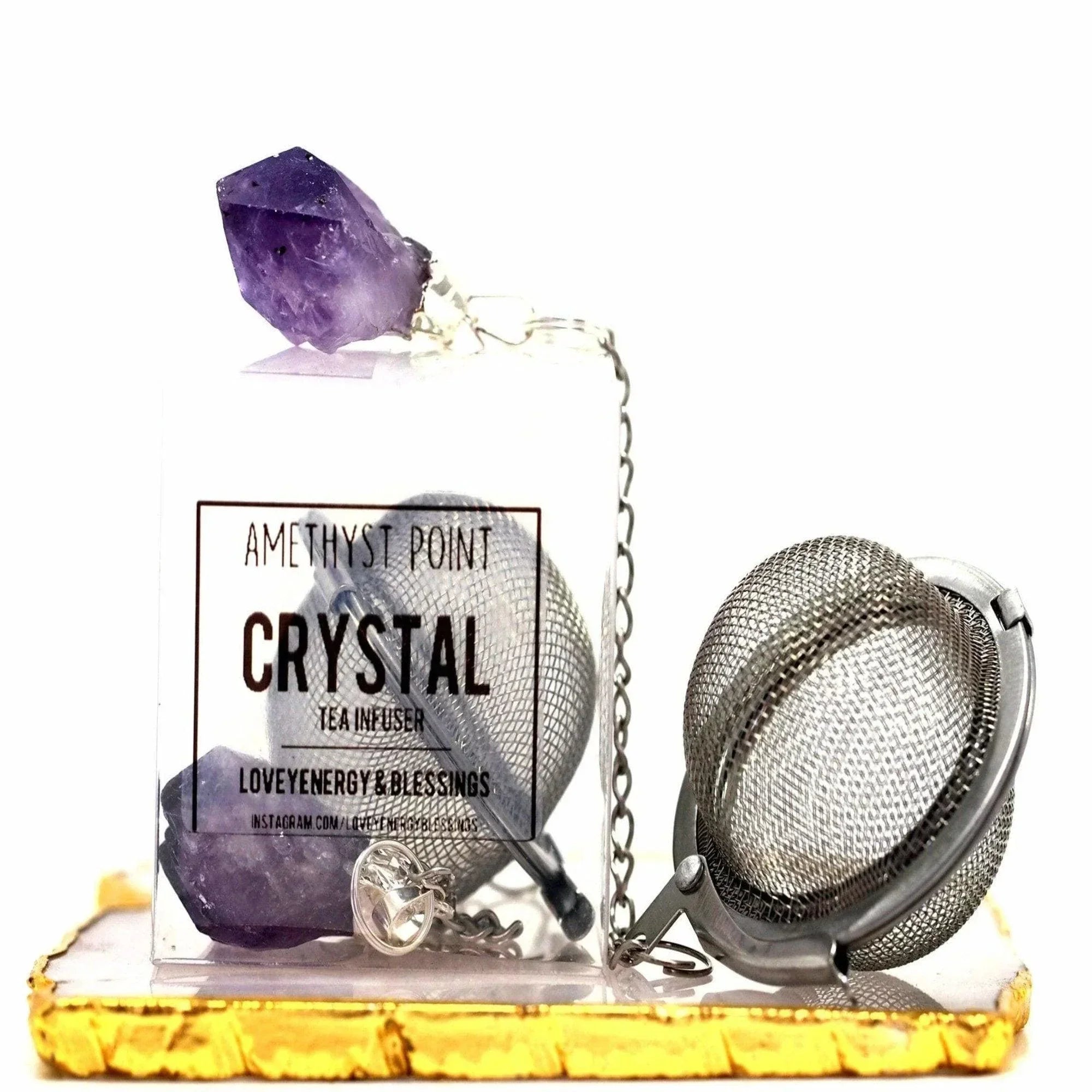 Amethyst Crystal Tea Infuser, Crystal Loose Leaf Tea Ball - Classic Variable