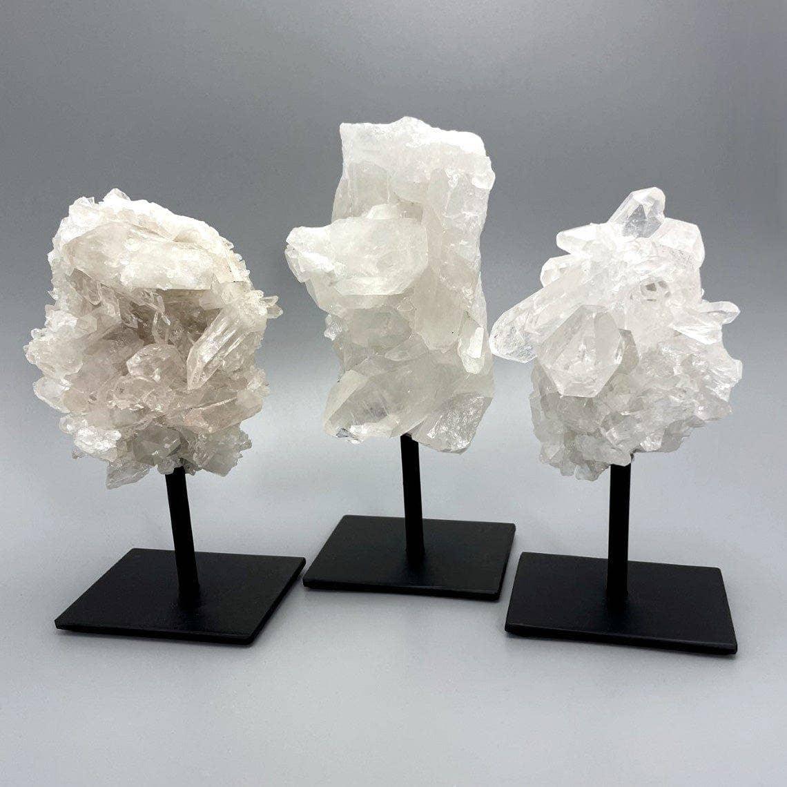 Crystal Quartz Cluster on Metal Stand (HW1-07) - Classic Variable