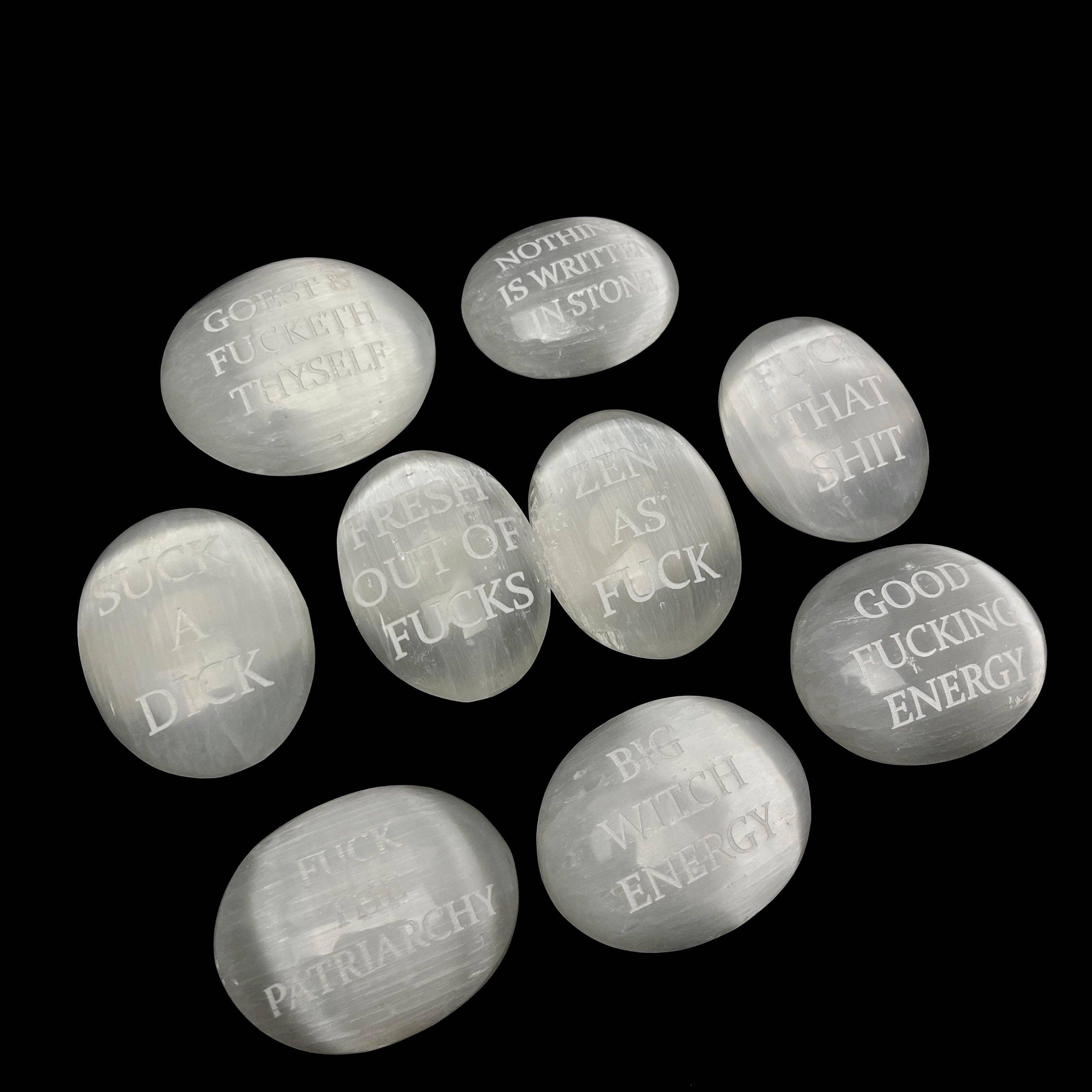 Humorous Selenite Palm Stones | Singles | (6-7cm) - Classic Variable