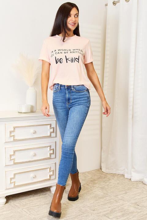 Simply Love Slogan Graphic Cuffed T-Shirt - Classic Variable