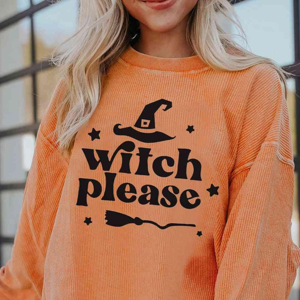 WITCH PLEASE Graphic Dropped Shoulder Sweatshirt - Classic Variable