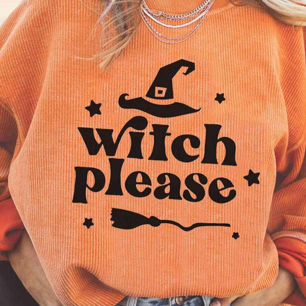 WITCH PLEASE Graphic Dropped Shoulder Sweatshirt - Classic Variable
